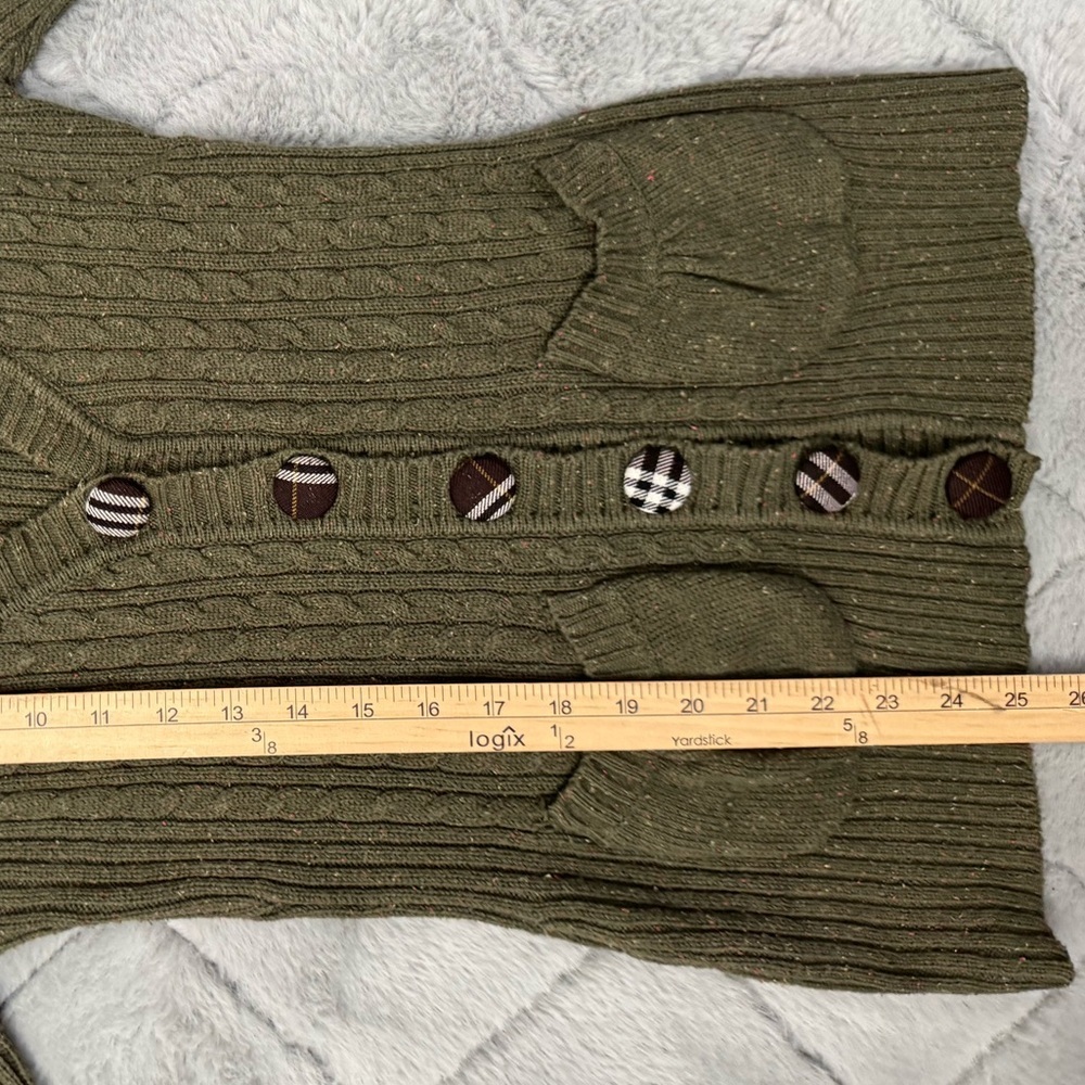 Vintage Delia’s Dark Academia Cardigan Sweater Medium 2000s Covered Plaid Button - Picture 6 of 10
